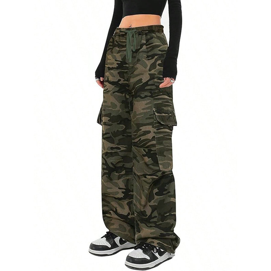 Women's Camo Wide-Leg Cargo Pants