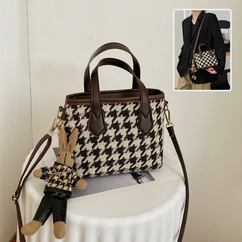 Fashion Houndstooth Shoulder Bags Portable Checkerboard Handbags All-match Messenger Bag W