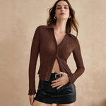 Women's Slim Fit Long Sleeve Blouse