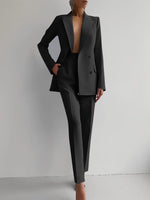 Women's Double-Breasted Blazer and Pants Suit