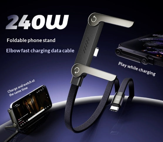 Câble de charge rapide avec support de téléphone pliable