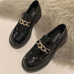 Damesloafers met plateauzool in Britse stijl