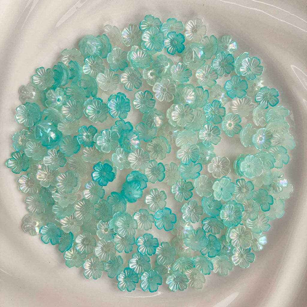 Irisierende Acryl-Blumenperlen zur Schmuckherstellung