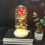 LED-Rose in Glaskuppel, leuchtendes Blumengeschenk
