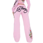 Conjunto de blusa estampada de manga larga y pantalón para mujer