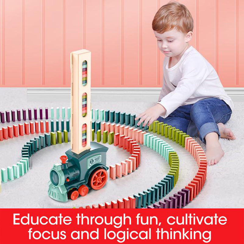 Domino-Zug-Spielset mit 100 Dominosteinen