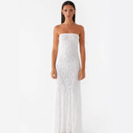 Women's Strapless Lace Dress