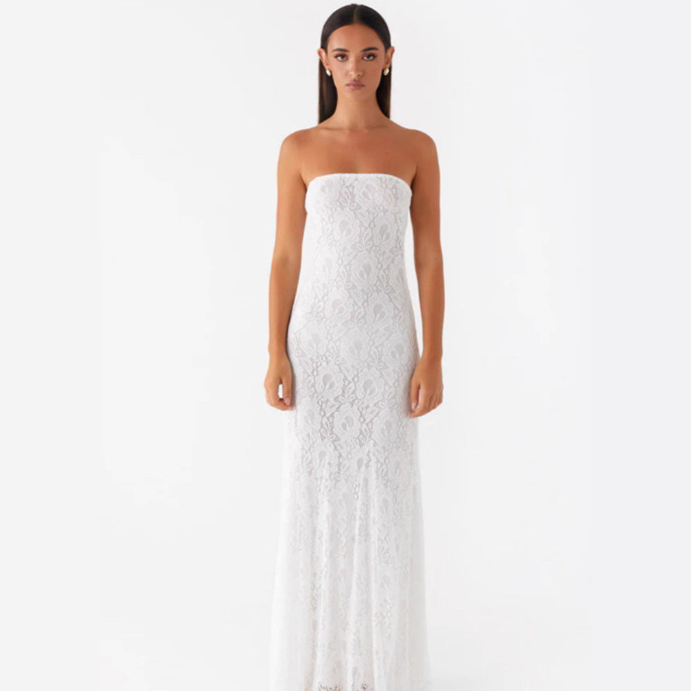 Women's Strapless Lace Dress