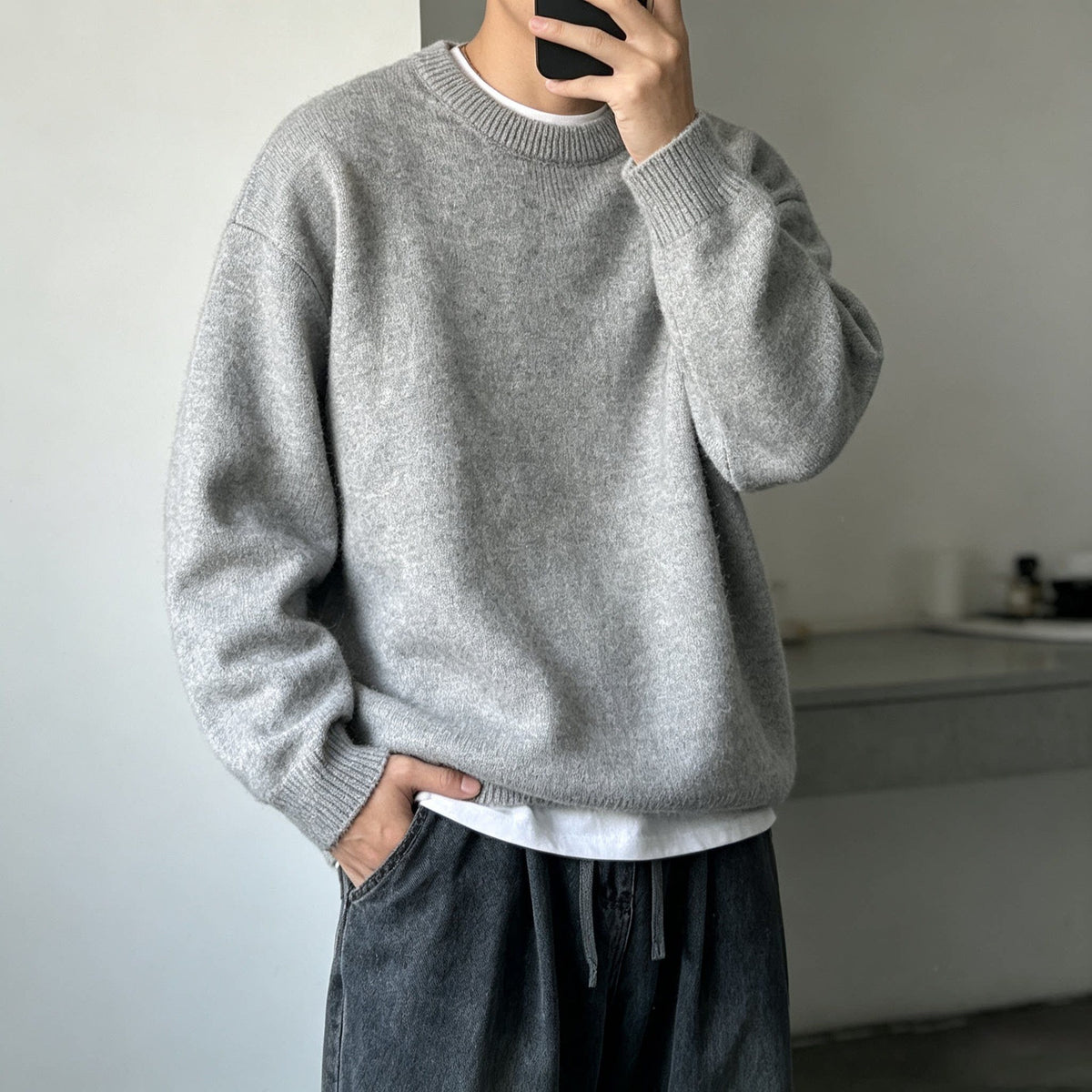 Warm Knit Crewneck Sweater