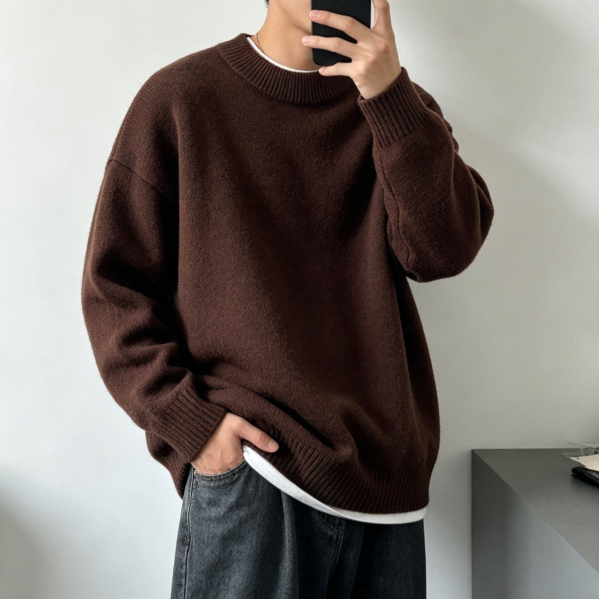 Warm Knit Crewneck Sweater
