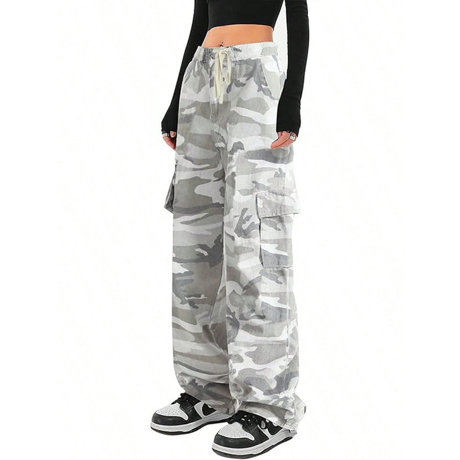 Women's Camo Wide-Leg Cargo Pants