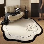Tappeto rotondo in stile vintage francese