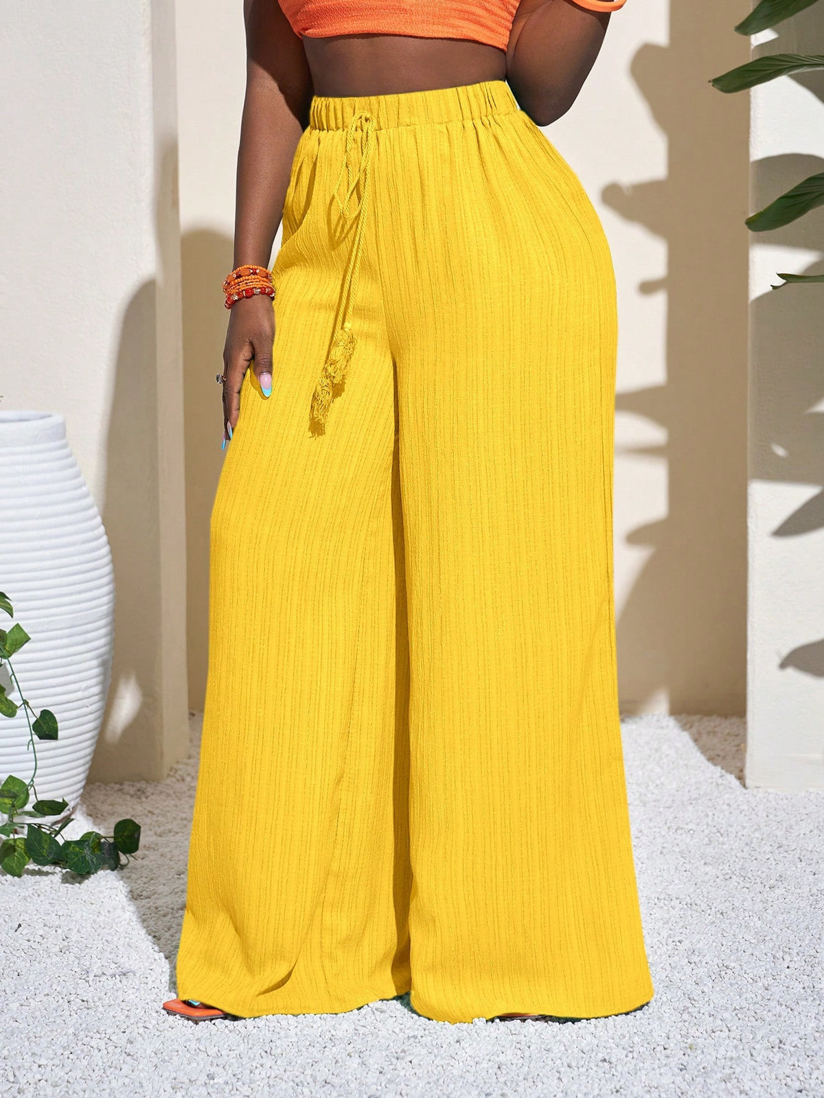 Women's High-Waisted Wide-Leg Trousers