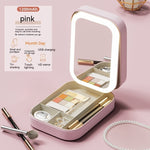 LED Lighted Makeup Mirror with Storage Box