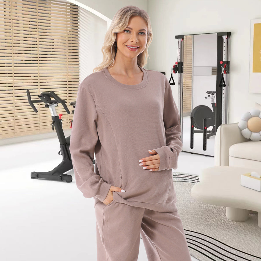 Autumn and Winter Pregnant Women Long Sleeve Nursing Hoodie