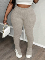 Leggings Flare com Cintura Subida e Abertura Lateral