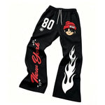 Streetwear Wide-Leg Draped Trousers